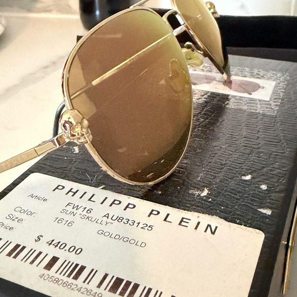 Philipp Plein “Skully” Gold Aviator Sunglasses main image 13